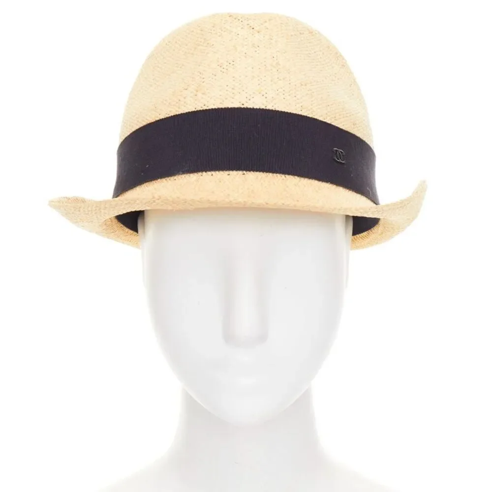 Chanel Straw Raffia CC Trilby Hat